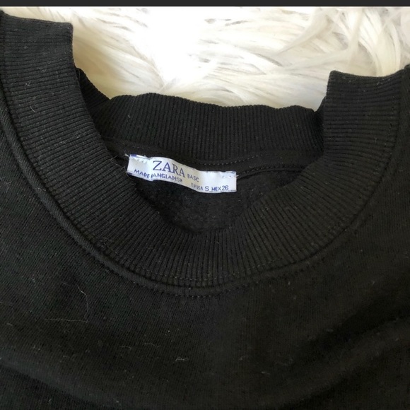 Zara l Black Cropped Sweatshirt l Size S - Picture 2 of 4